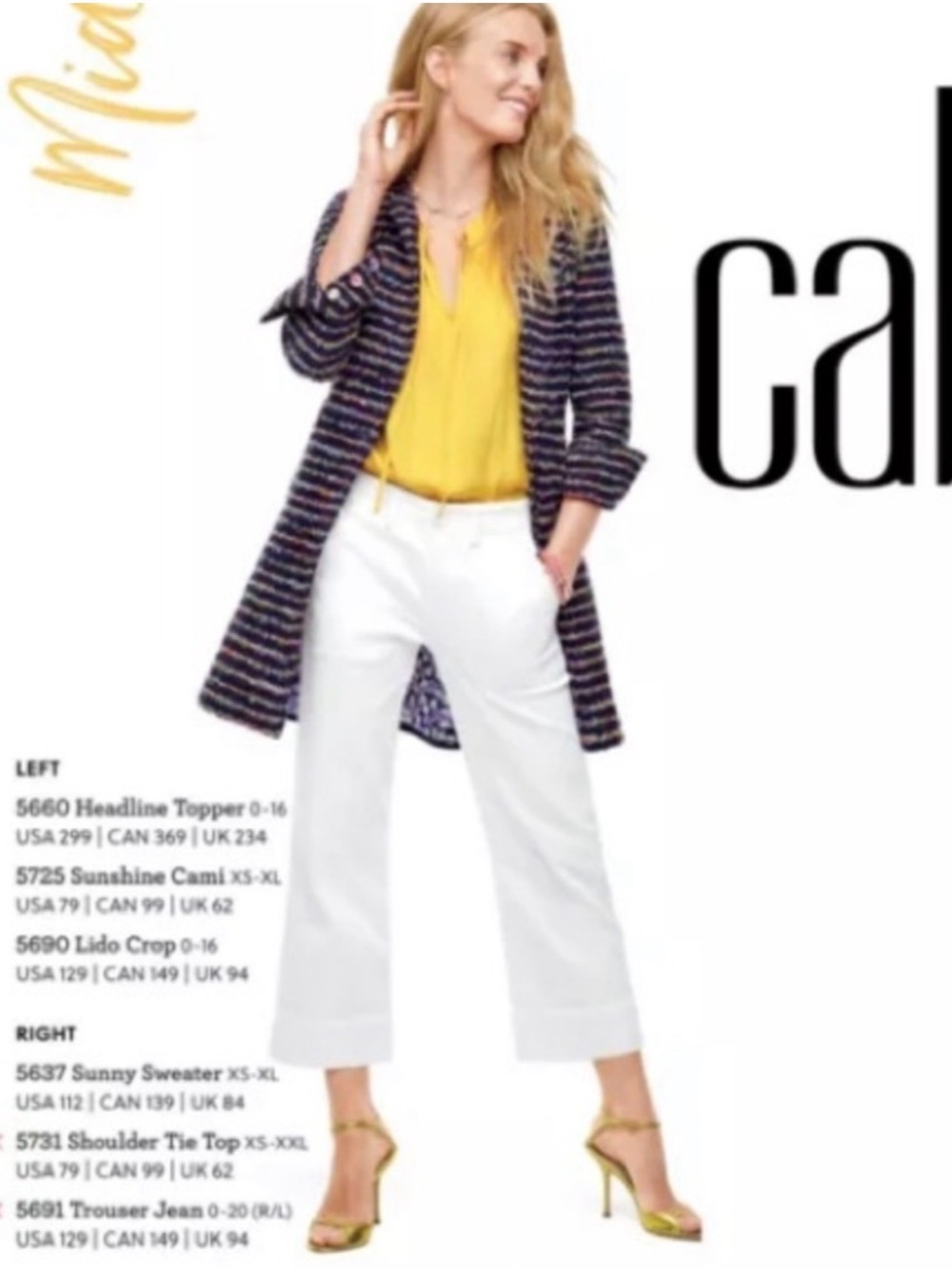 CAbi Lido Crop Pants White #5690 size 10